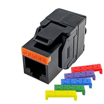 S45-3600B Cat6/6A Blk Keystone Toolless 1ea/bag