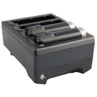 SAC-NWTRS-4SCH-01 ZEBRA EVM, WT6000/RS6000 4-SLOT BATTERY CHARGER, CHARGES FOUR SPARE BATTERIES AND PROVIDES STATE OF CHARGE AND STATE OF HEALTH BATTERY STATUS. REQUIRES: POWER SUPPLY PWRS-14000-249R AND UN-GROUNDED AC LINE CORD 50-160000-182R WT6000/RS6000 4-slot battery charger WT6000/RS6000 4SLOT SPARE BATT CHARGER ALLOWS TO CHARGE 4 WT6000/RS6000 4SLOT SPARE BATT CHARGER ALLOWS TO CHARGE 4 $5K MIN ZEBRA EVM, WT6000/RS6000 4-SLOT BATTERY CHARGER, CHARGES FOUR SPARE BATTERIES AND PROVIDES STATE OF CHARGE AND STATE OF HEALTH BATTERY STATUS. REQUIRES: POWER SUPPLY PWR-BGA12V50W0WW, DC CABLE CBL-DC-388A1-01, AND AC LINE CORD 23844-00-00R WT6000 / RS6000 4-Slot Spare Battery Charger. Allows charging of 4 spare batteries for WT6000 or RS6000. Requires Power Supply (PWR-BGA12V50W0WW), DC Cable (CBL-DC-388A1-01) and Country Specific three-wire grounded AC Line Cord, all sold separately WT6, RS6, 4Slot Spare Battery Charger, Allows To Charge 4 Spare Batteries For Wearable Terminal Or Ring Scanner.  Requires PWR-BGA12V50W0WW, DC cabl