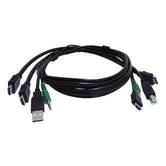 SKVMCBL-2HDMI-10TAA 10 ft KVM USB Dual HDMI Cable wAudio TAA