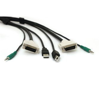 SKVMCBL-DVI-06 DVI KVM CABLE USB A-B 3.5MM AUD 6FT