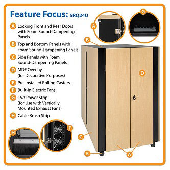 SRQ24U Tripp Lite 24U Sound Proof Server Rack