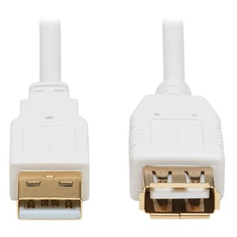 U024AB-003-WH USB-A ANTIBACTERIAL M/F 3FT