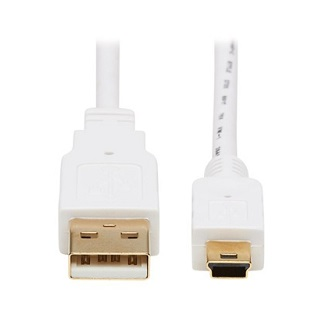 U030AB-003-WH USB-A MINI-B ANTIBACTERIAL 3FT