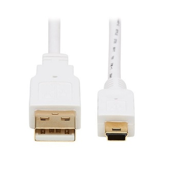 U030AB-006-WH USB-A MINI-B ANTIBACTERIAL 6FT