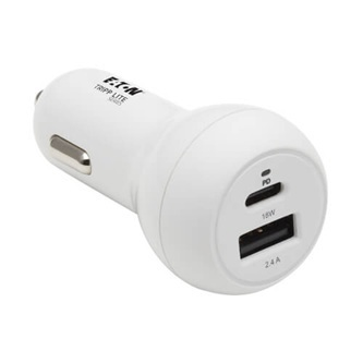 U280-C02-30W-K USB CAR CHARGER W/ USB C USB-A