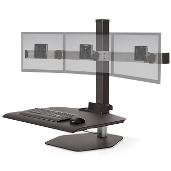 WNST-3-104 HAT DESIGN WORKS, WINSTON SIT STAND TRIPLE BLACK<br />Winston Workstation Triple, Black