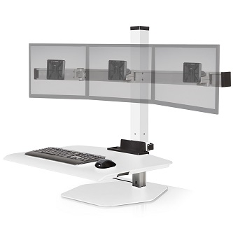 WNST-3-248 HAT DESIGN WORKS, WINSTON SIT STAND TRIPLE WHITE<br />Winston Workstation Triple, White