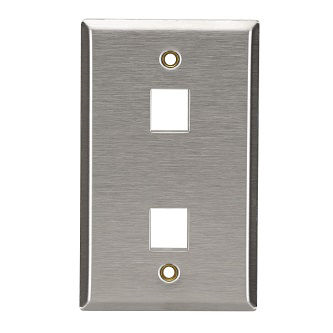 WP371 KYSTN WALLPLATE STNLS STL SINGLE-GNG 2PT