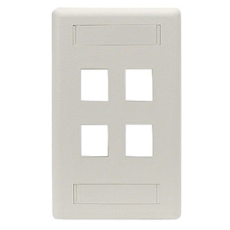 WPT456 KEYSTONE WALLPLATE SINGLE-GANG 1PT OWH