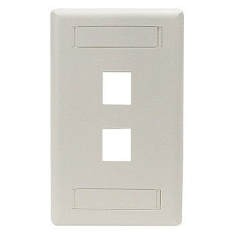 WPT462 KEYSTONE WALLPLATE SINGLE-GANG 2PT OWH