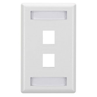 WPT464 2PT WH SINGLE-GANG KEYSTONE WALLPLATE