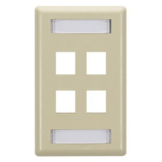 WPT472 KEYSTONE WALLPLATE SINGLE-GANG 4PT IV