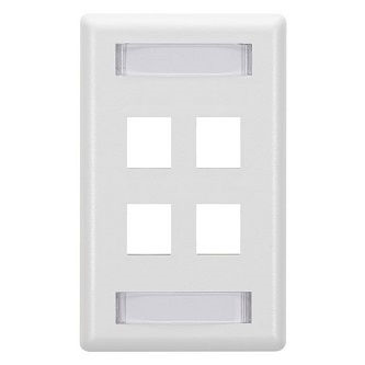 WPT476 KEYSTONE WALLPLATE SINGLE-GANG 4PT WH