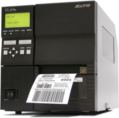 WWGL08201 GL408e Direct Thermal-Thermal Transfer Printer (203 dpi, 4.1 Inch Print Width, Serial, Parallel and USB Interfaces with Dispenser) SATO GL408E 4.1in 203DPI PAR/SER/USB W/DISP GL408E 203DPI ENHANCED ENET PAR SER USB DISPENSER LINER REWINDER GL408E DISPENSER 4.1 PRT  203 DPI SATO, GL408E PRINTER,4.1"" 203 DPI,WITH DISPENSER, PARALLEL,SERIAL,USB 2.0 INTERFACE SATO, GL408E, PRINTER, 4.1IN, 203DPI, 10IPS, PARALLEL/SERIAL/USB INTERFACEW/DISPENSER, DT/TT SATO GLe Series Printers GL408E W/DISPENSER.4.1" PRTR, 203 DPI W/PAR,SER,USB 2.0 1/F GL408E W/DISPENSER.4.1" PRTR,203 DPI W/P