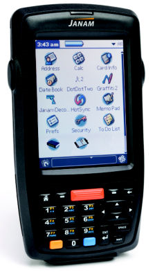 XP20W-0NMLYC00 WLAN 802.11b PALM 5.4.9 32/64M NO SCANNER MONO-DIS NUMERIC XP20 Wireless Mobile Computer (WLAN 802.11b, Palm 5.4.9, 32/64MB, No Scanner, Mono-DIS Numeric) Janam XP Mobile Comp. WLAN 802.11b PALM 5.4.9 32/64MNO SCANNER JANAM, XP20W, RUGGED PDA, WLAN 802.11B, PALM OS 5.4.9, 32MB/64MB, MONO DISPLAY, NUMERIC KEYPAD, NO SCANNER, MINISD CARD SLOT, REPLACES XP20W-0NMLYC02 XP20 Wireless Mobile Computer (WLAN 802.11b, Palm 5.4.9, 32"64MB, No Scanner, Mono-DIS Numeric) Rugged PDA: WLAN 802.11b, Palm OS 5.4.9, 32MB/64MB, mono display, numeric keypad