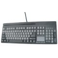 KP3800-T3PBE KP3800, 100 key, Full size, Built-in touch pad, 84 re-legendable keys, 88 programable Macro keys, Triple track MSR, 9 pin barcodeport with PS/2, Windows programming software included, Color: Black